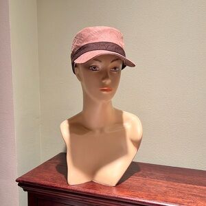 Override 9999 Brown Mixed Material Hat Cap Has Light Gray Graphics Size 58cm